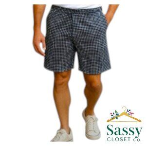 ADIDAS Plaid Shorts – Golf Style, Black/White, Sz 40, Excellent